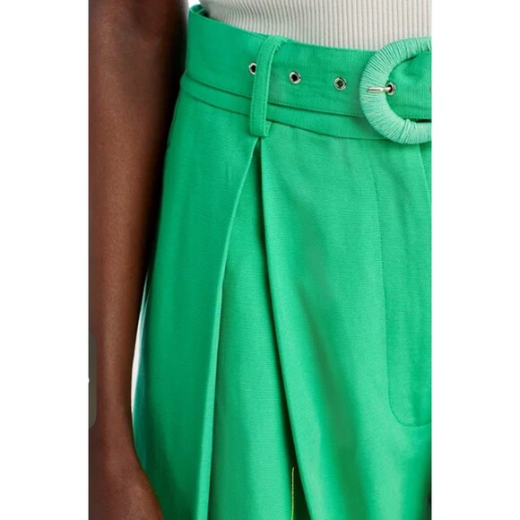 FARM RIO Pants Womens Medium Bright Green Tailored Pleated Wide Leg New Colorful - Picture 6 of 16